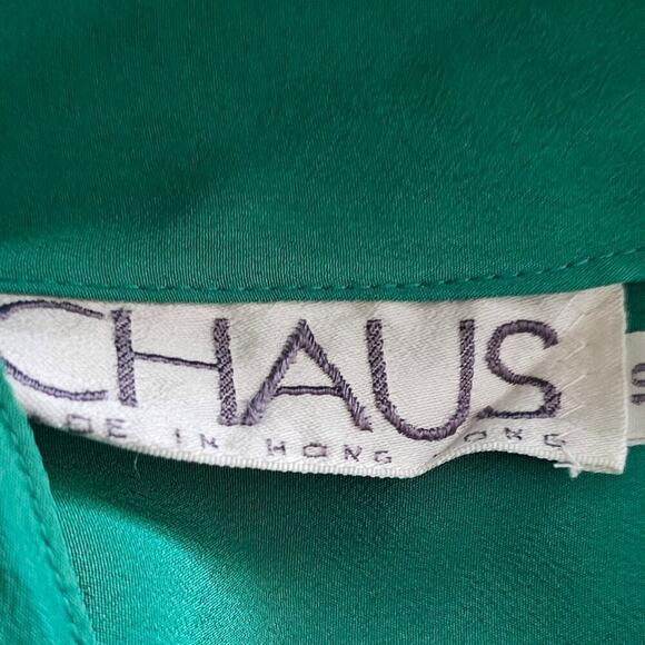 Vintage 1980’s Chaus Green Blouse Size 10 - Picture 4 of 8